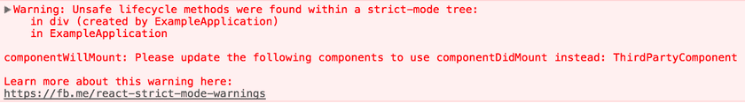 strict mode unsafe lifecycles warning